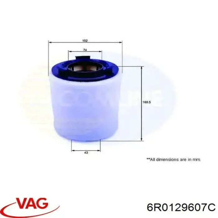 6R0129607C VAG filtro de aire