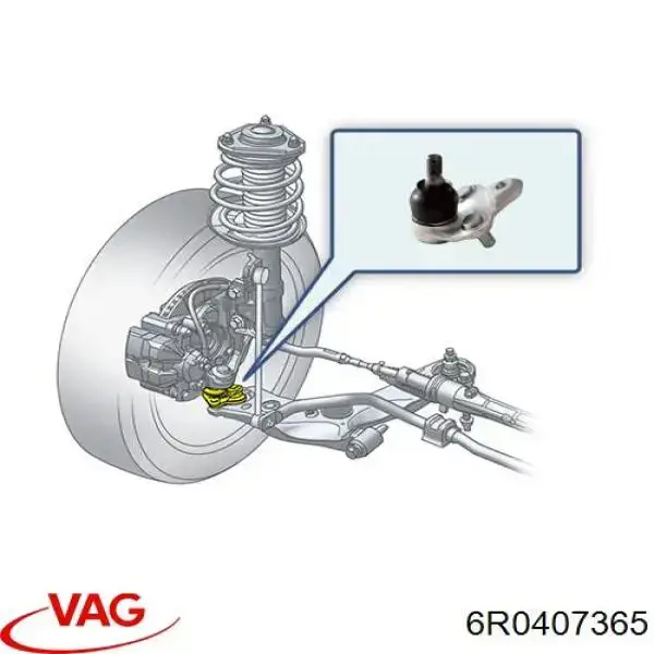 6R0407365 VAG Rótula de suspensión inferior izquierda