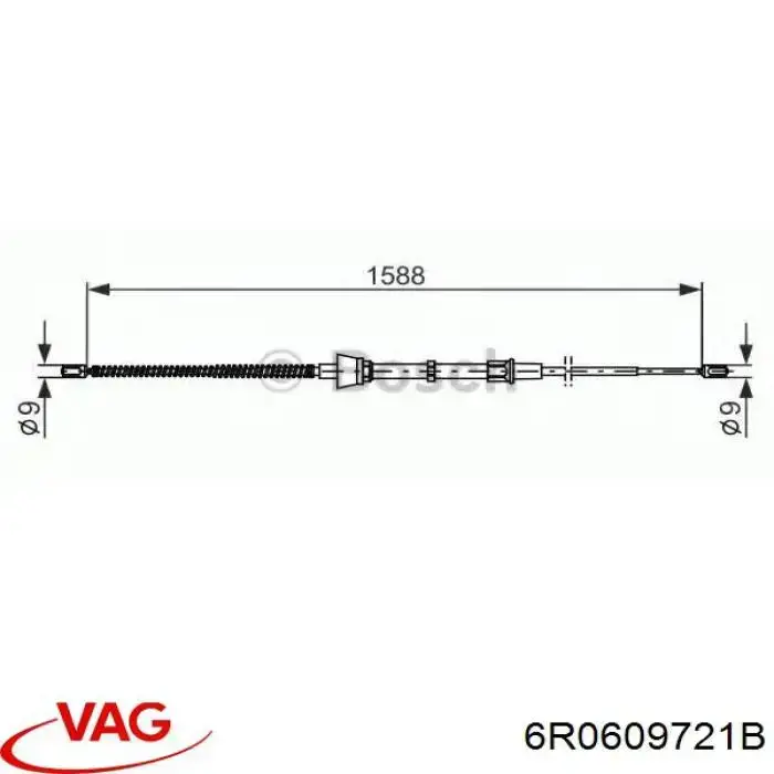 Cable de freno de mano trasero derecho/izquierdo VAG 6R0609721B precio, desde 11,28 EUR