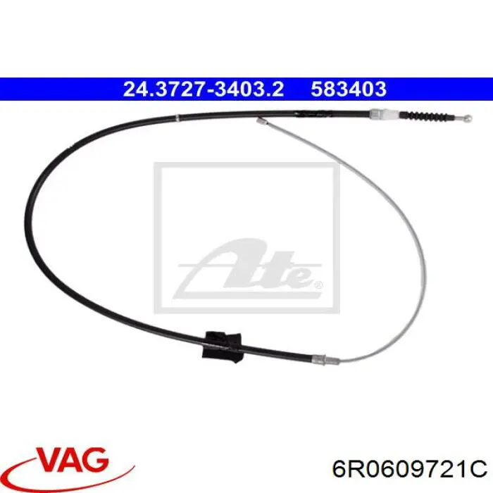 Comprar 6R0609721C VAG Cable de freno de mano trasero derecho/izquierdo