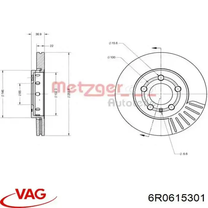 Frenos delanteros VAG 6R0615301 precio, desde 28,16 EUR