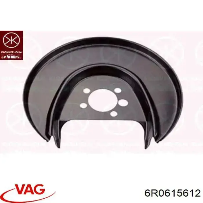 6R0615612 VAG chapa protectora contra salpicaduras, disco de freno trasero derecho