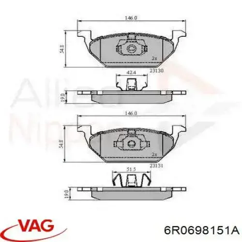 Pastillas de freno delanteras Seat Ibiza 5 KJ1, KJG