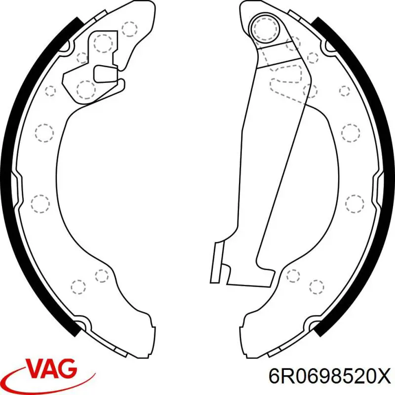 Zapatas de freno de tambor traseras VAG 6R0698520X precio, desde 22,75 EUR