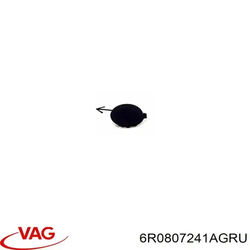 6R0807241AGRU VAG cobertura de parachoques, enganche de remolque, delantera