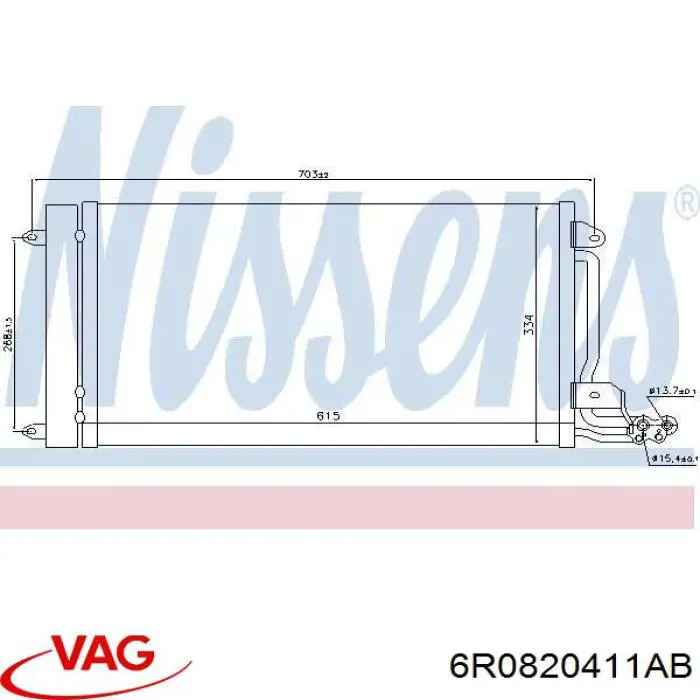 6R0820411AB VAG condensador aire acondicionado