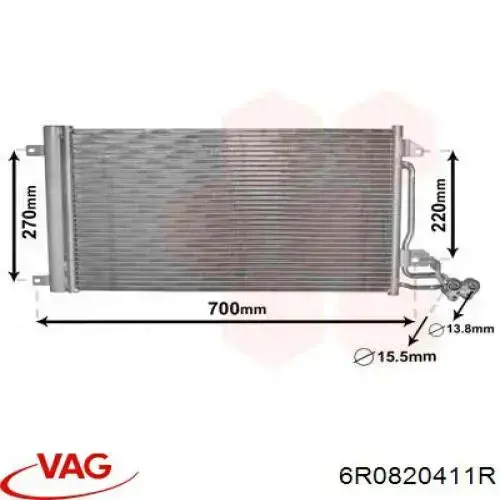 6R0820411R VAG condensador aire acondicionado
