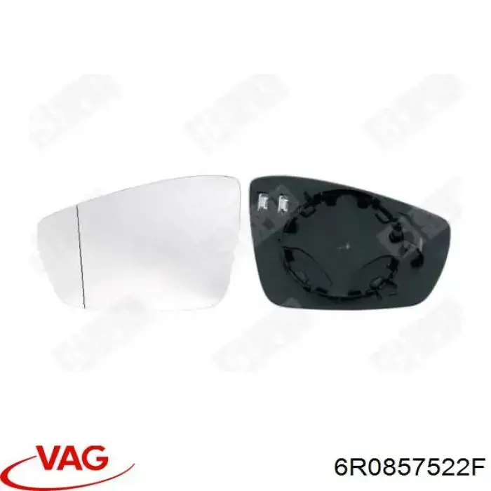Cristal de espejo retrovisor derecho 6R0857522F VAG