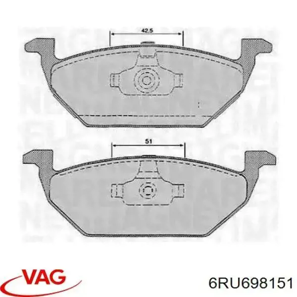 6RU698151 VAG Pastillas delanteras