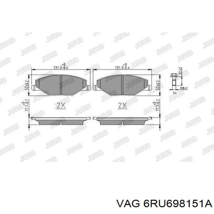 Pastillas de freno delanteras VAG 6RU698151A