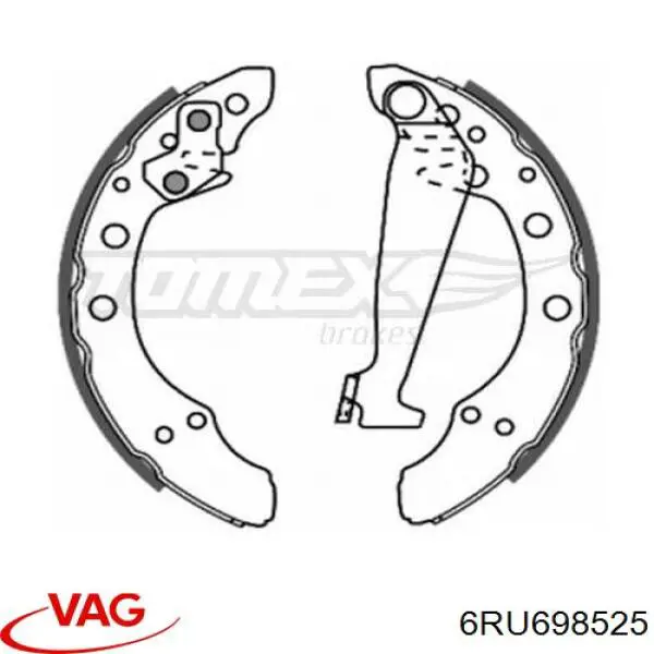 Zapatas de freno de tambor traseras VAG 6RU698525 precio, desde 22,75 EUR