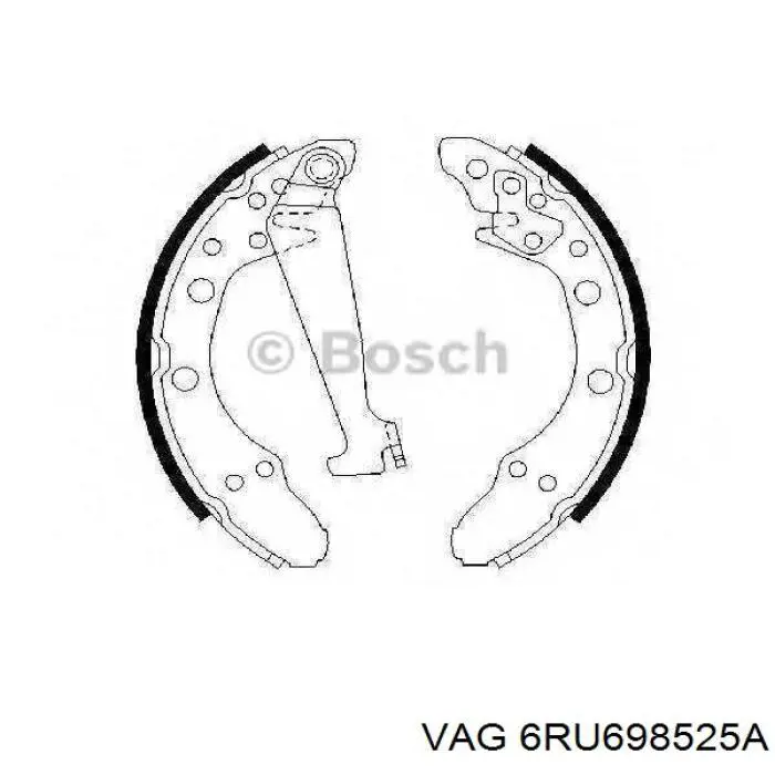 6RU698525A VAG Zapatas de freno de tambor traseras