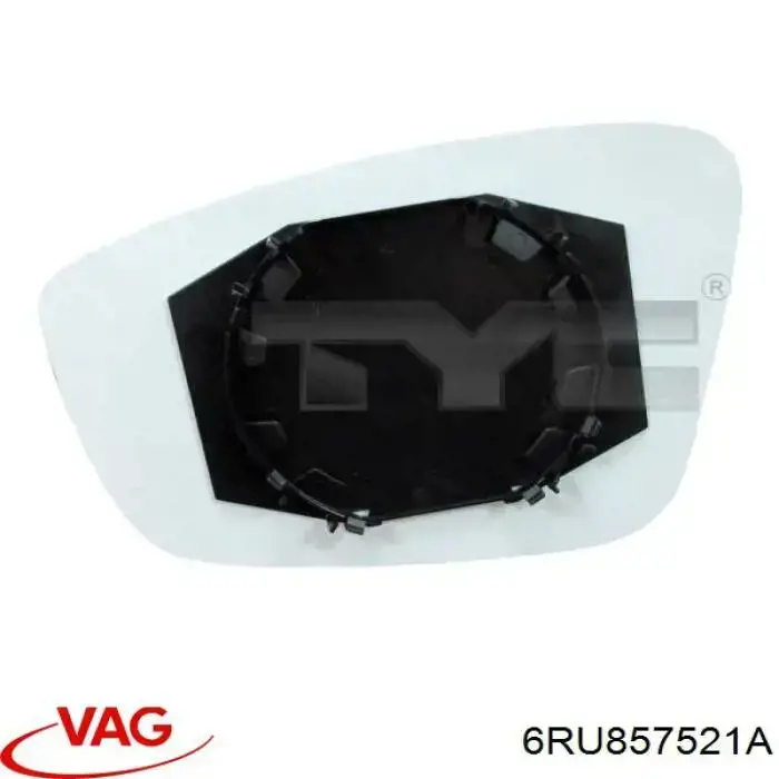 6RU857521A VAG cristal de espejo retrovisor exterior izquierdo