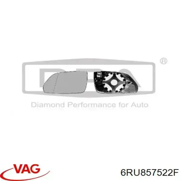 Cristal de espejo retrovisor derecho 6RU857522F VAG