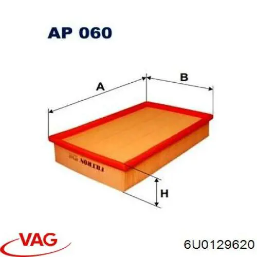 Comprar 6U0129620 VAG Filtro de aire