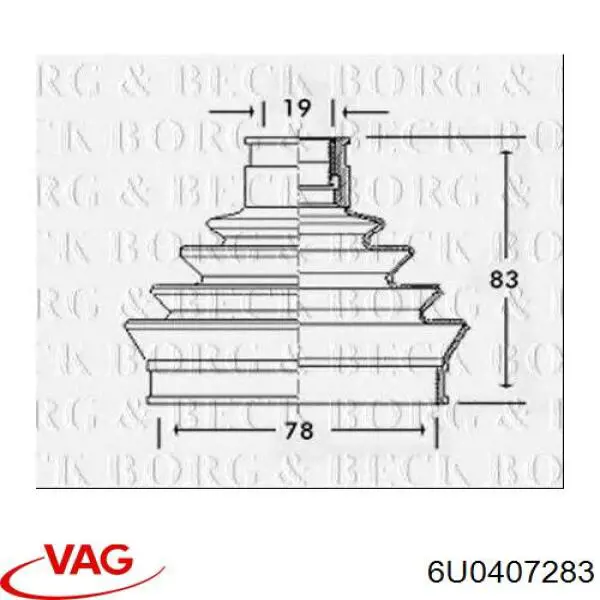Comprar 6U0407283 VAG Fuelle de palier delantero exterior