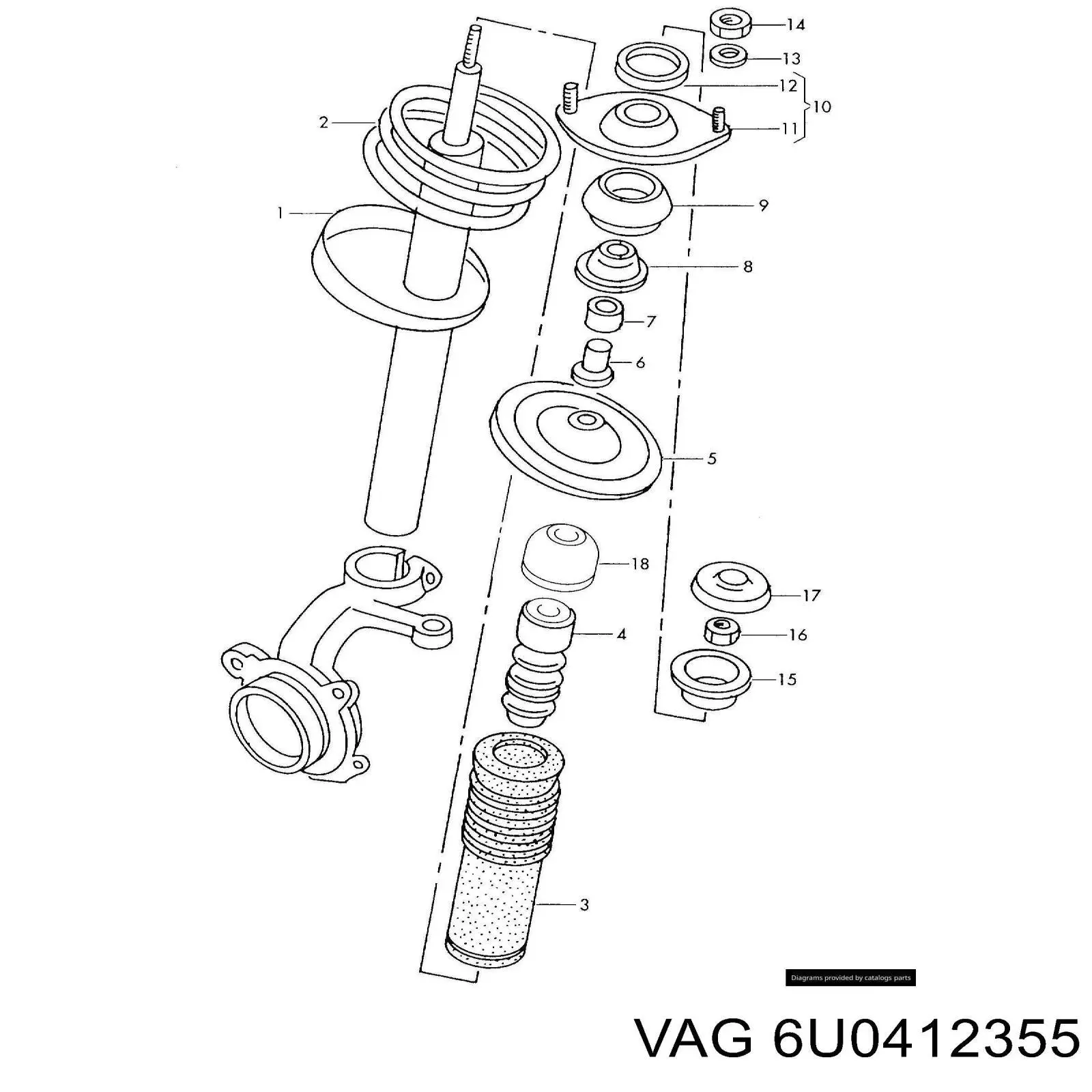 Comprar 6U0412355 VAG Soporte del amortiguador delantero