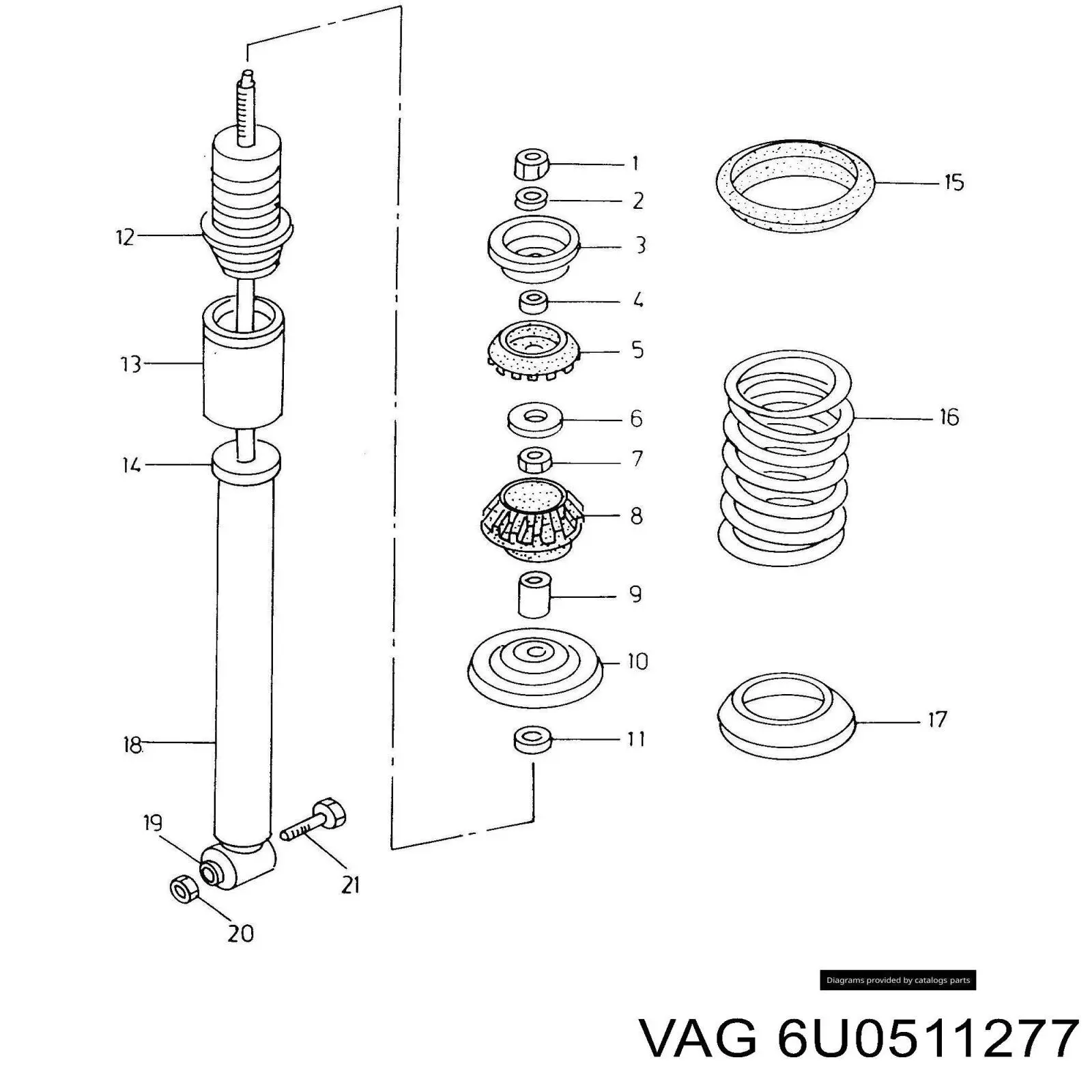 Buje de amortiguador trasero Volkswagen Caddy II furgoneta (9K9) (1995 - 2004) precio, desde 8,14 EUR