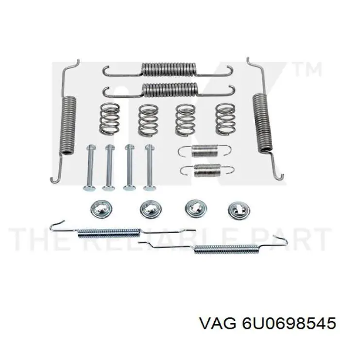 Kit de montaje de zapatas de freno traseras 6U0698545 VAG