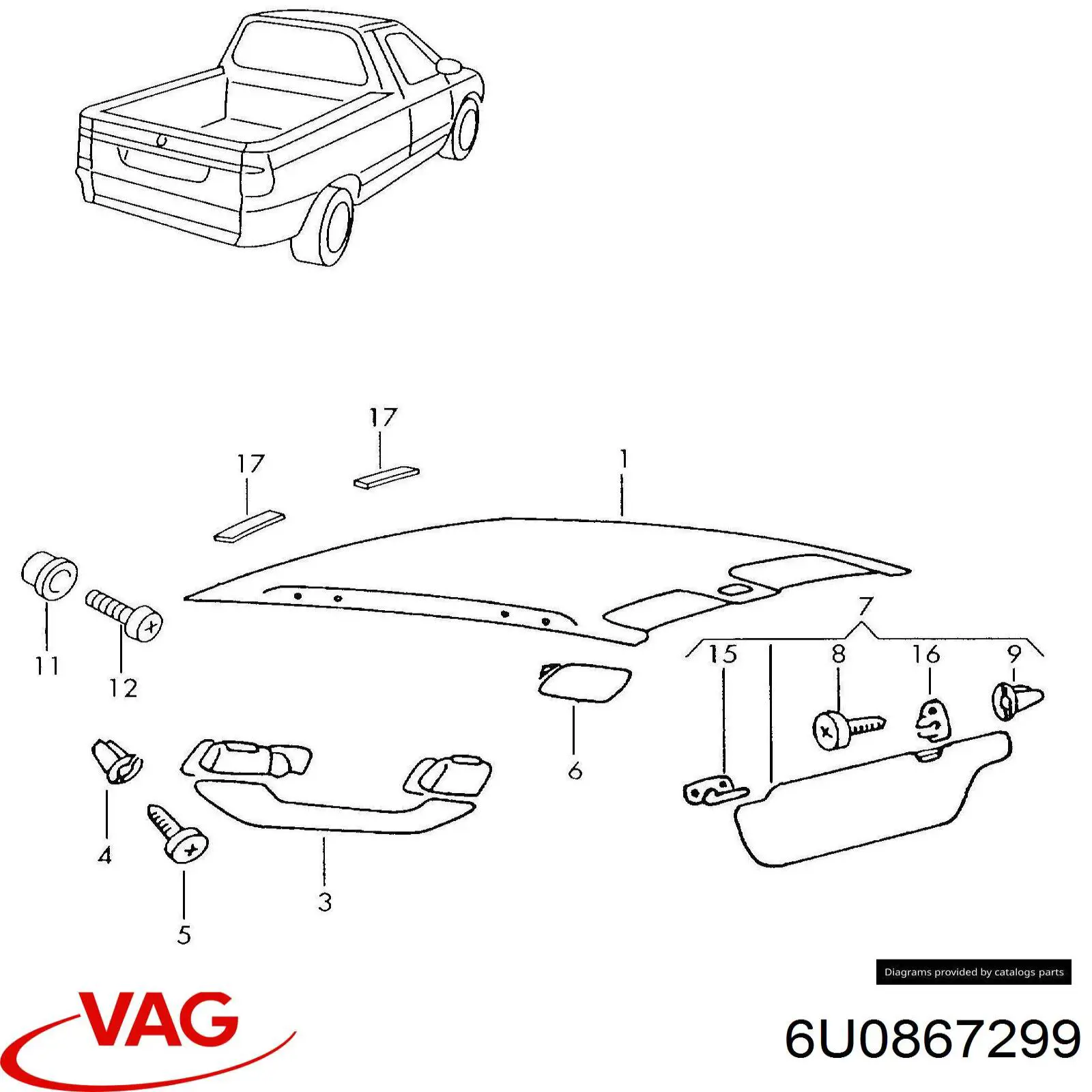  VAG 6U0867299 precio, desde 0,36 EUR