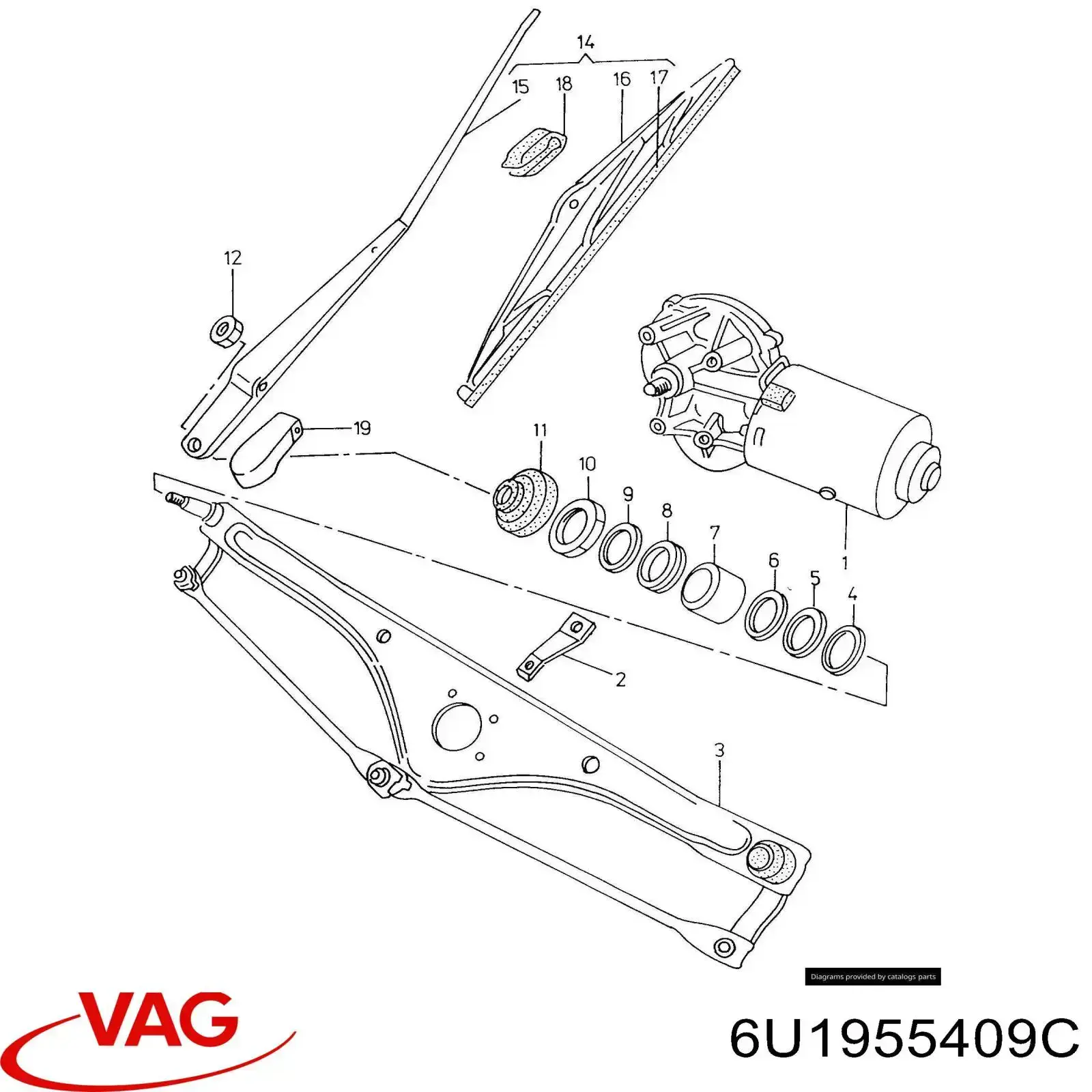 Brazo de limpiaparabrisas VAG 6U1955409C precio, desde 4,83 EUR