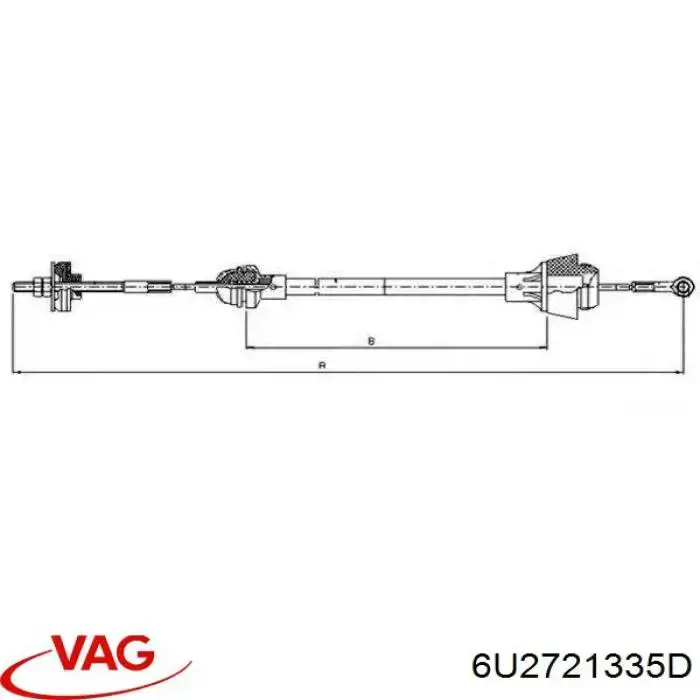 6U2721335D VAG cable de embrague