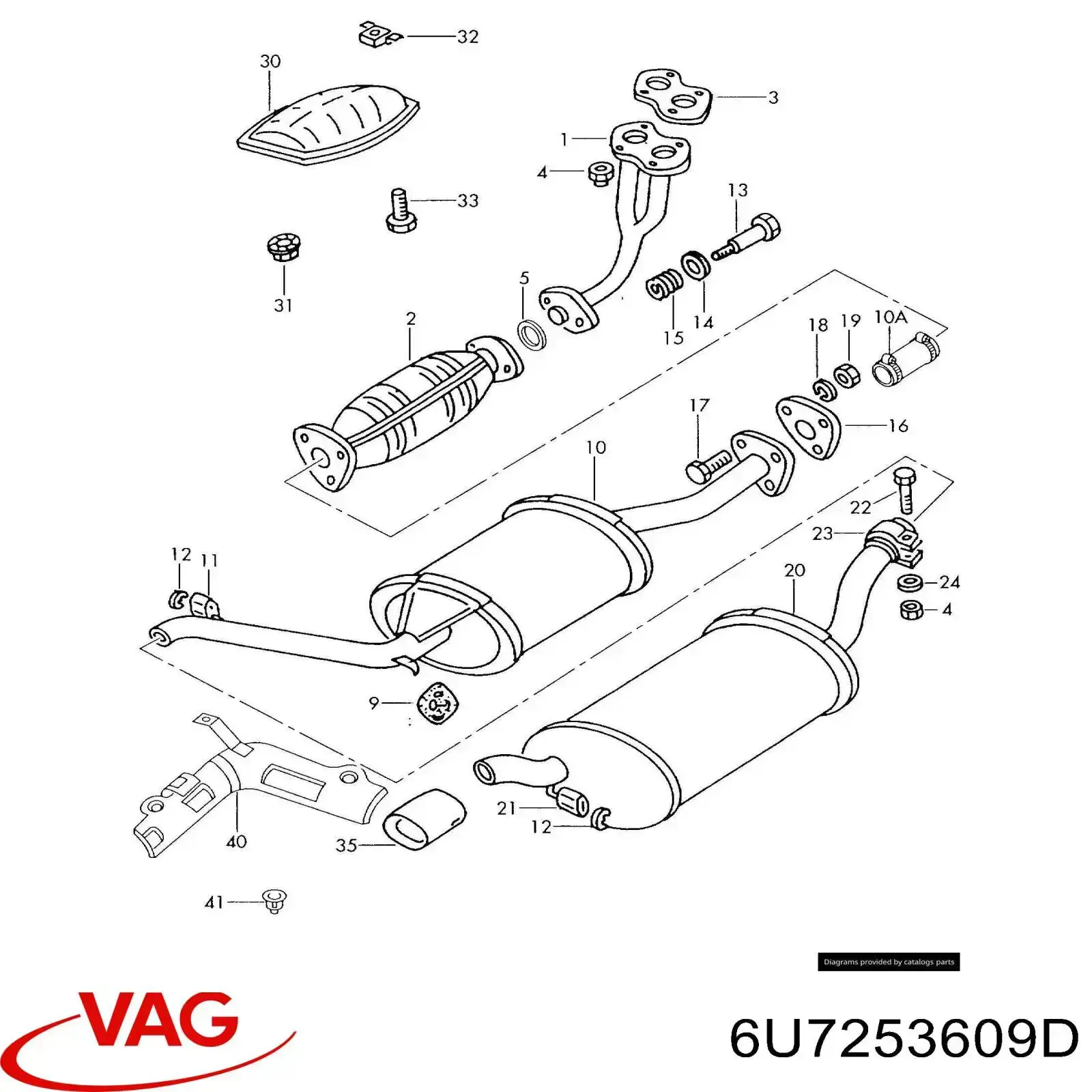 Silenciador trasero VAG 6U7253609B precio, desde 56,05 EUR