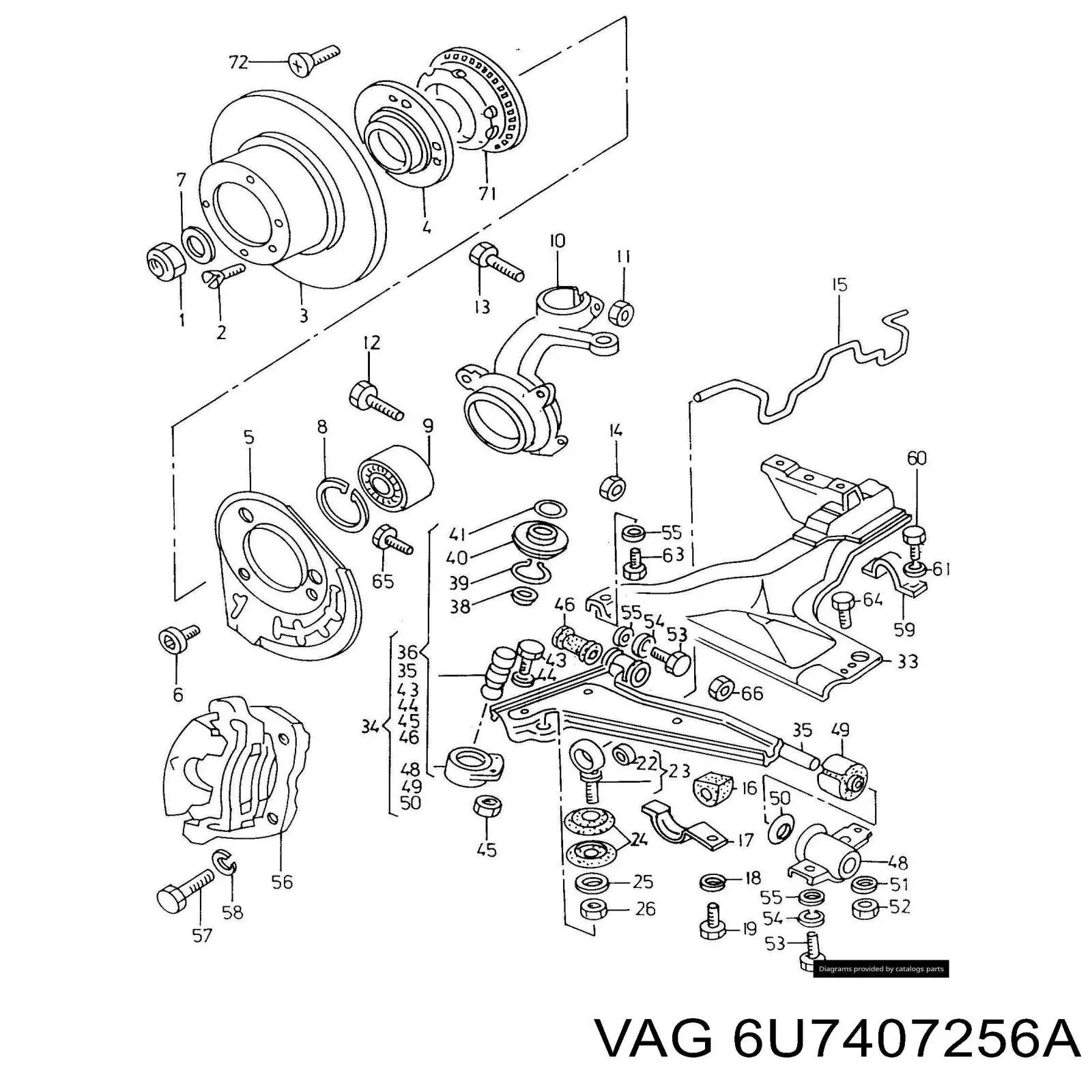 6U7407256A VAG Mangueta delantera derecha