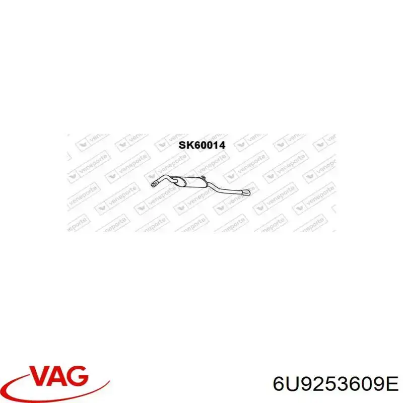 6U9253609E VAG silenciador posterior