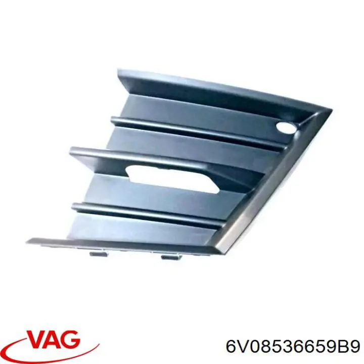 6V0853665 VAG Tapa de rejilla de faro antiniebla delantero izquierdo