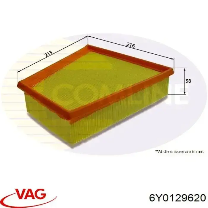 Filtro aire VAG 6Y0129620