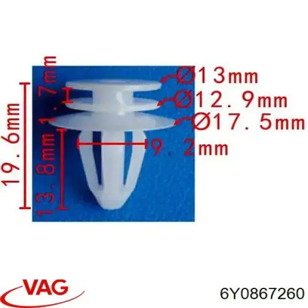 Clips de fijación para panel de puerta VAG 6Y0867260 precio, desde 1,69 EUR