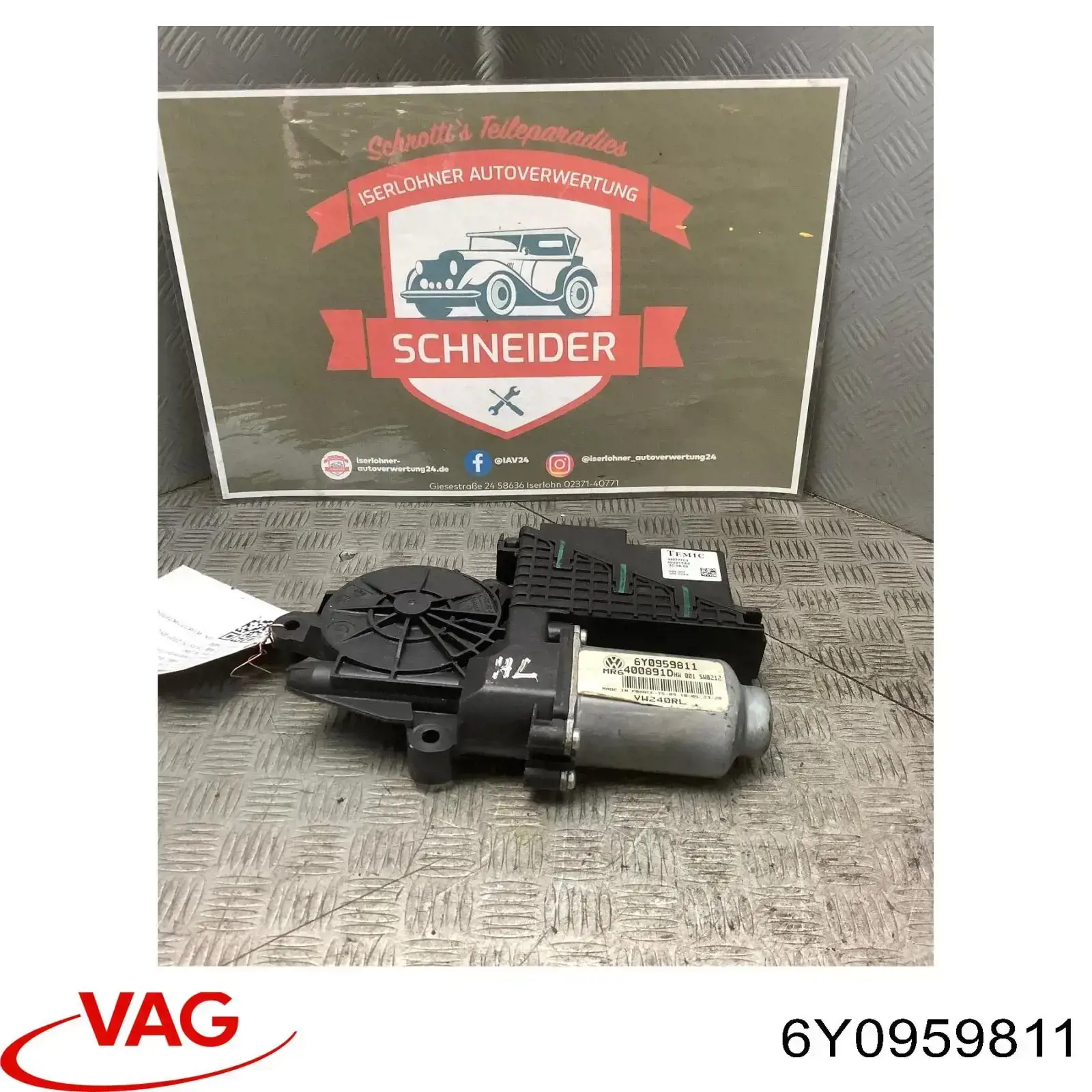 6Y0959811 VAG motor eléctrico, elevalunas, puerta trasera izquierda