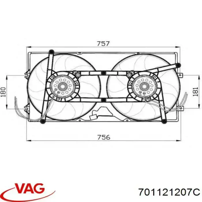 Bastidor radiador 701121209H VAG