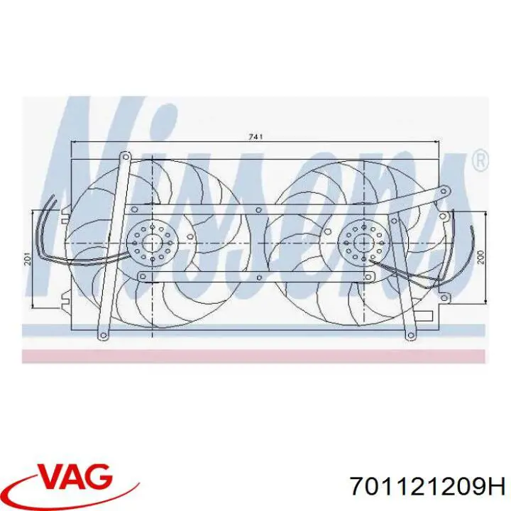 701121209H VAG bastidor radiador