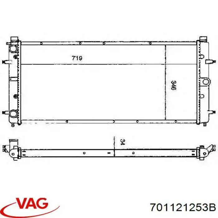 Água radiador VAG 701121253B precio, desde 82,36 EUR
