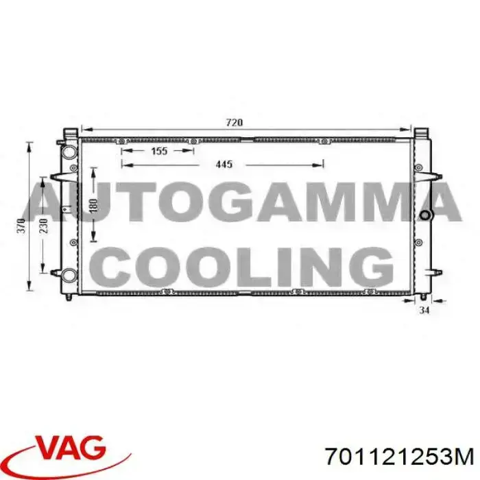 Comprar 701121253M VAG Radiador de auto