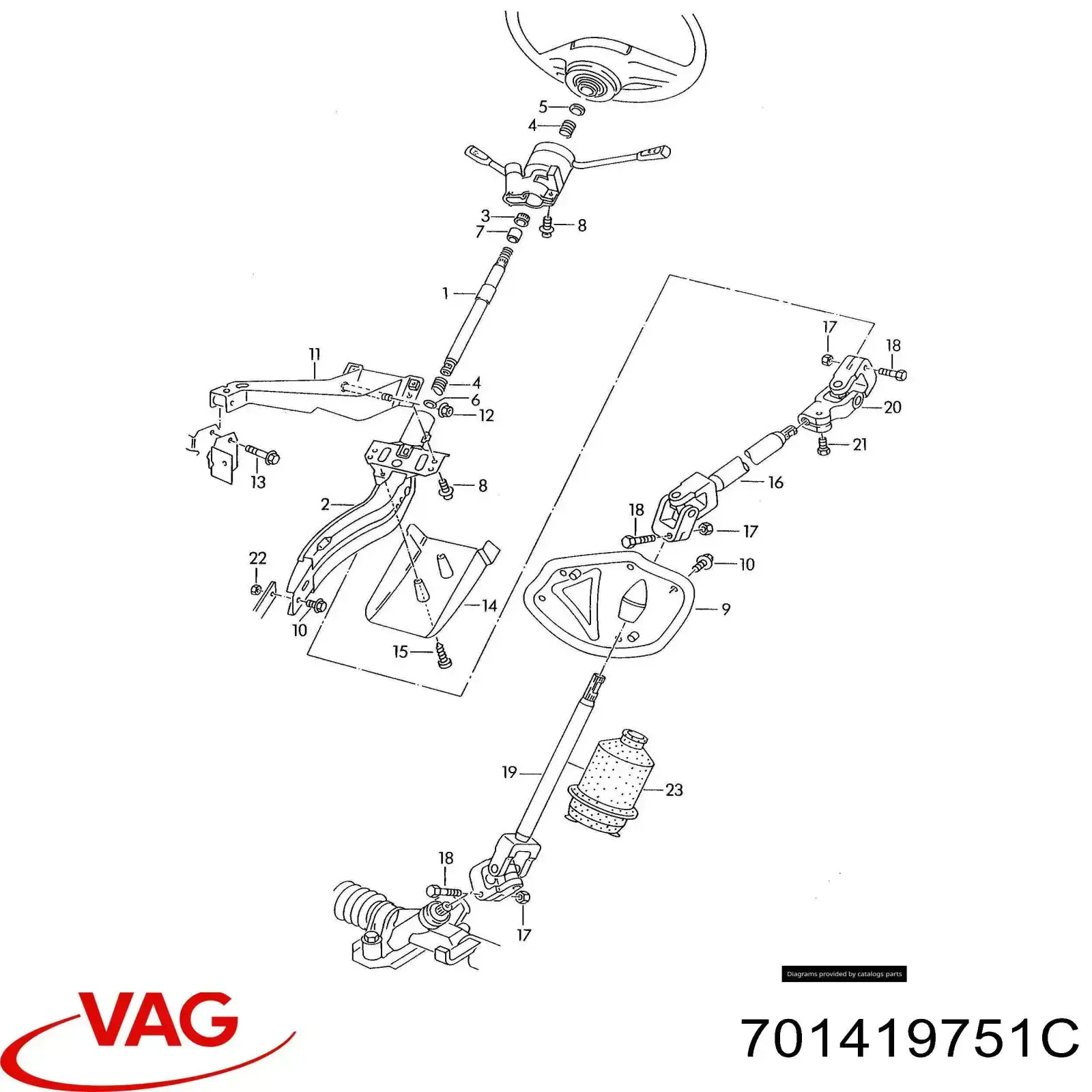 701419751C VAG columna de dirección inferior