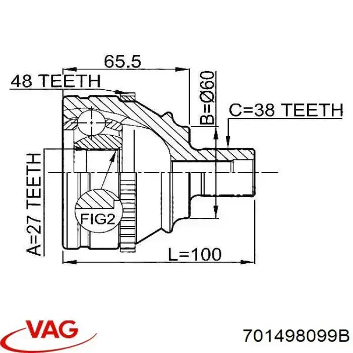Comprar 701498099B VAG Junta homocinetica