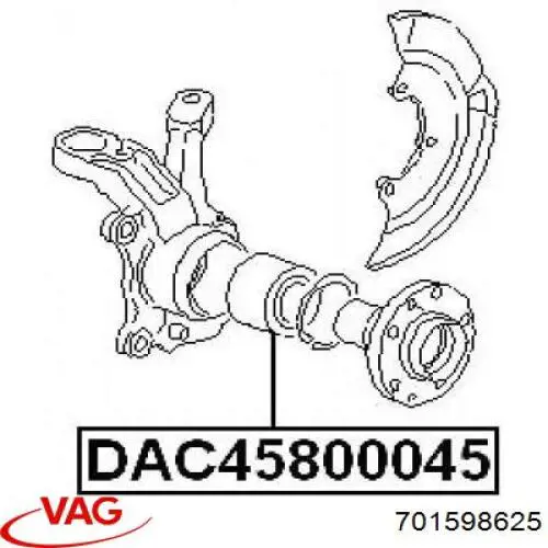 Cojinete de cubo VAG 701598625