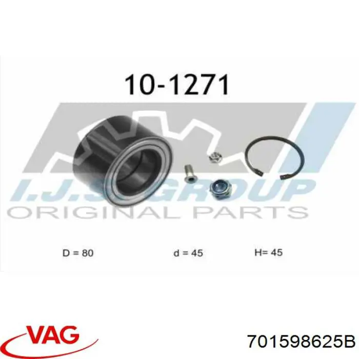 Comprar 701598625B VAG Cojinete de rueda trasero