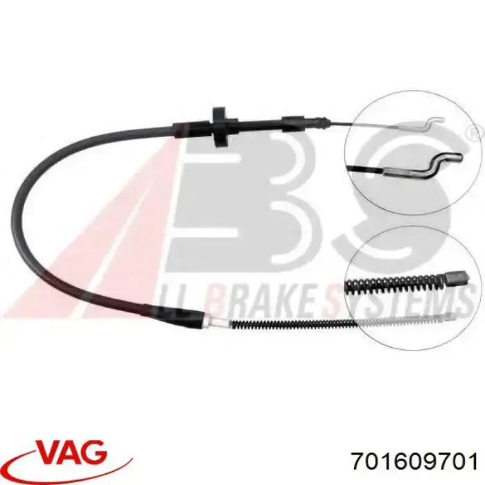 701609701 VAG cable de freno de mano trasero derecho/izquierdo