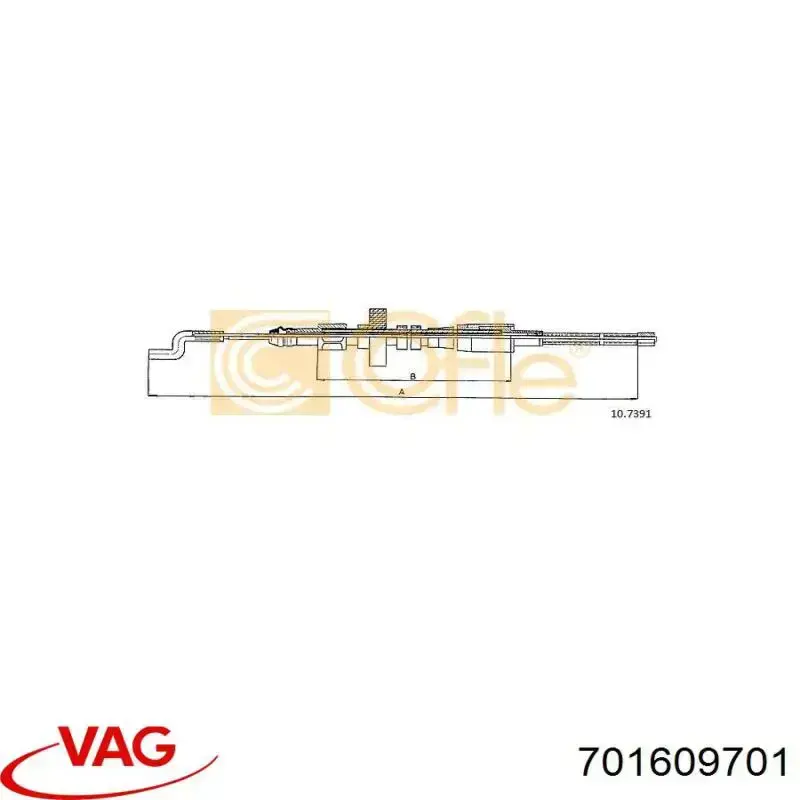 Cable de freno de mano trasero derecho/izquierdo VAG 701609701