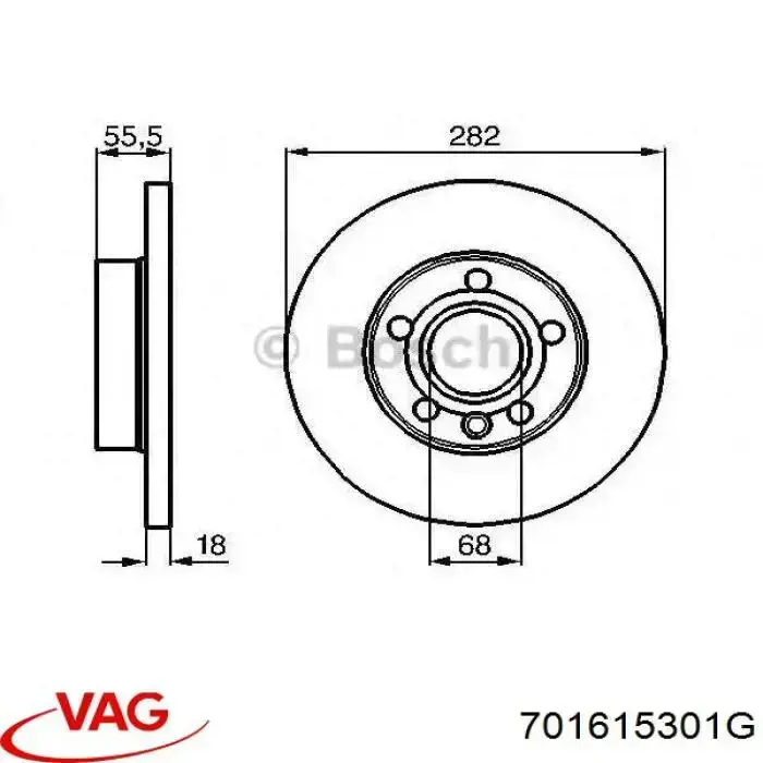 Disco de freno 701615301G VAG