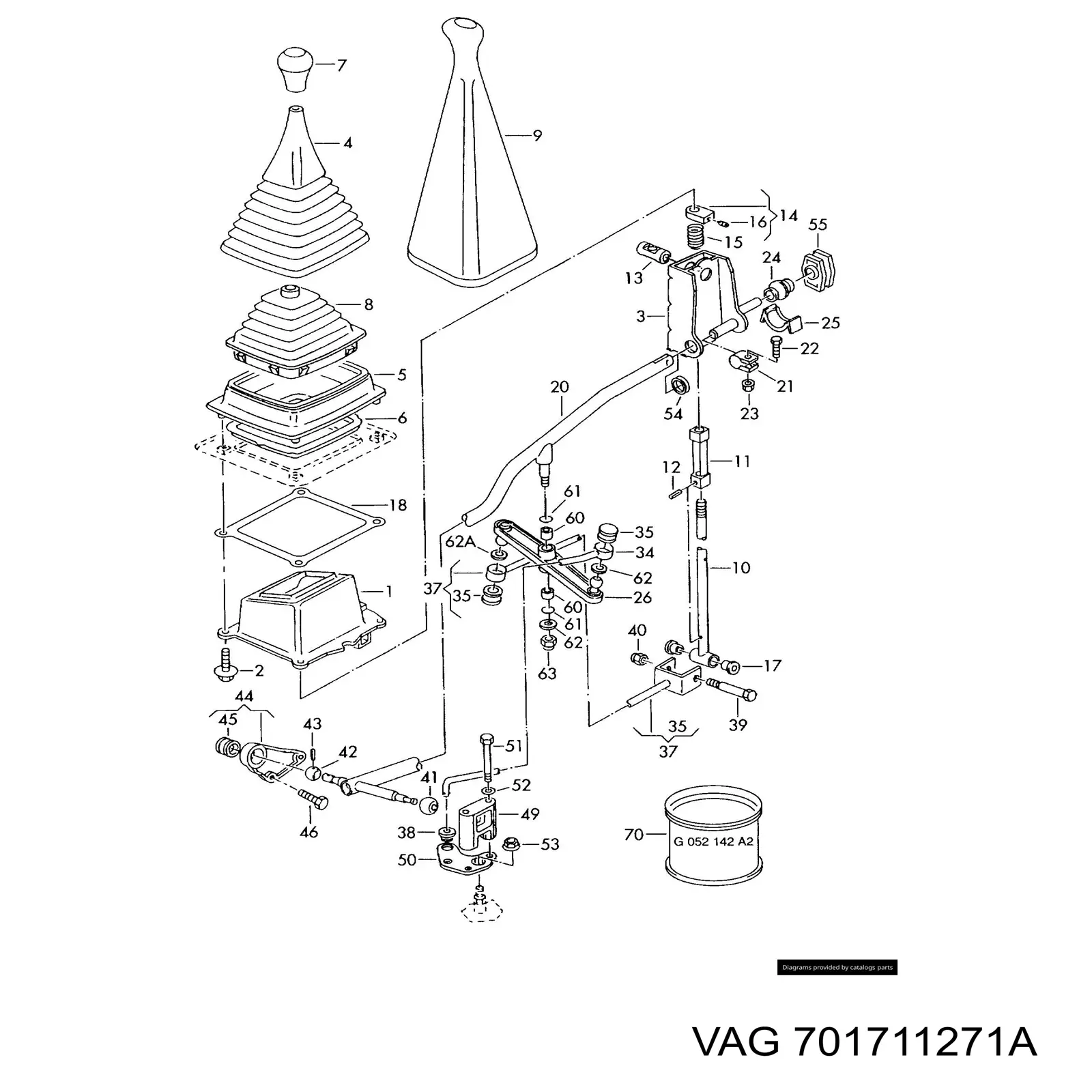Comprar 701711271 VAG Palanca de cambios