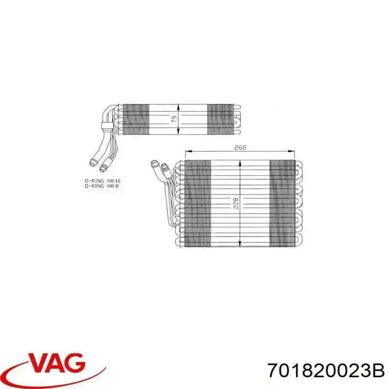  Evaporador de aire acondicionado Volkswagen Transporter 