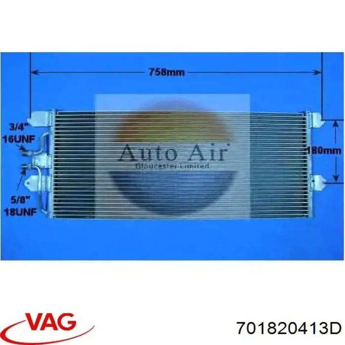 Comprar 701820413D VAG Condensador de aire acondicionado