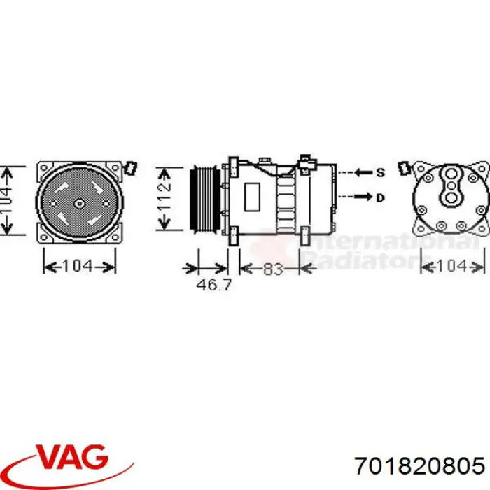 701820807 VAG compresor de aire acondicionado