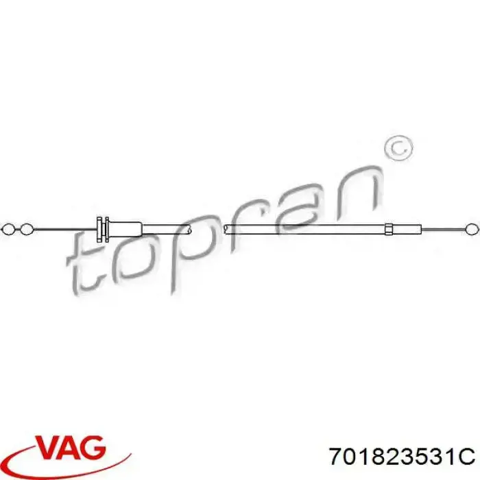 701823531C VAG cable de apertura de capó del motor