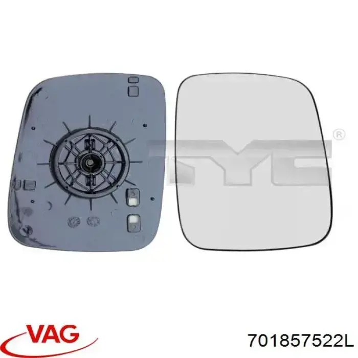 Cristal de espejo retrovisor derecho 701857522L VAG
